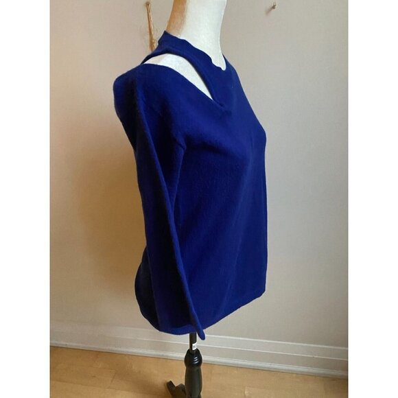 A.L.C. women BNWOT blue wool cashmere "Hamilton" sweater sz XSmall NEW cut out - Picture 3 of 7